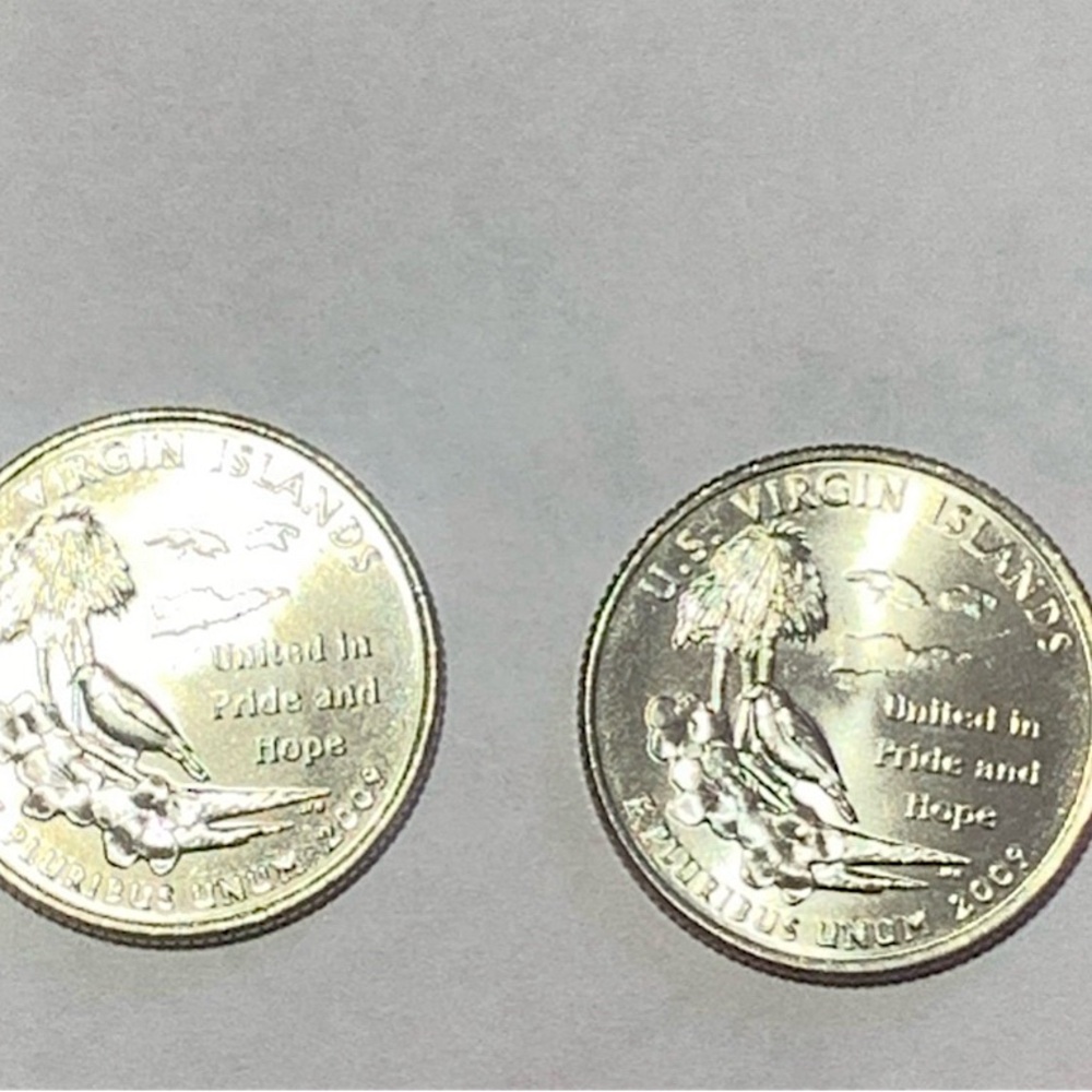 Uncirculated 2009 US Virgin Isalnd Quarters From Denver And Philidelpha Mint